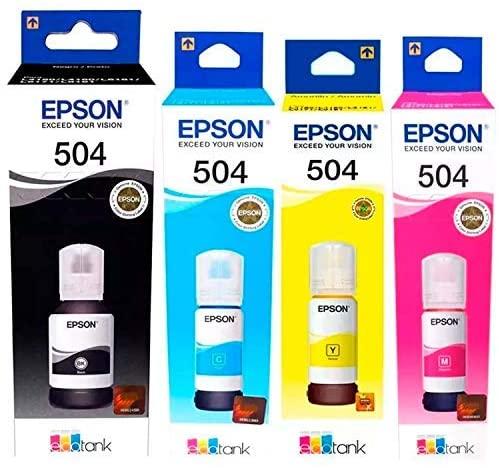 Combo de tinta Epson,T504120-AL,T504220-AL,T504320-AL,T504420-AL,(Negro+Colores Cyan,Magenta y Amarillo),Tinta Original/EPT504-KIT