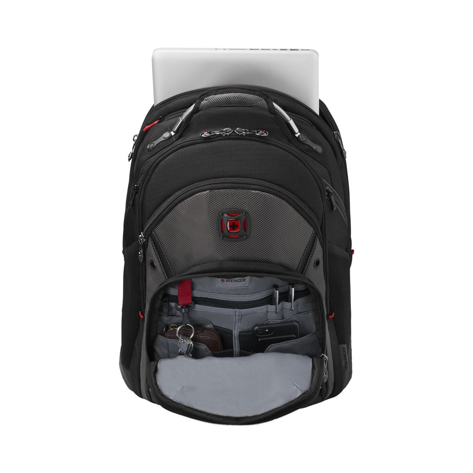 Mochila de viaje Synergy, para laptop de 16", 600635, color negro, tecnología Air Flow, tecnología Shock absorbing