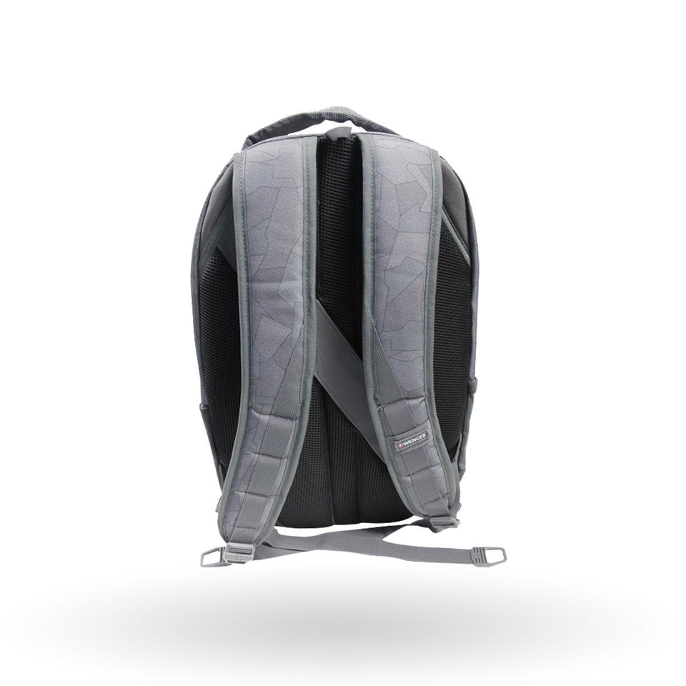 Mochila Wenger Patera gris, para laptop de 16", 602366, mochila gris, con correa para colgar ganchos, Sistema Pass-Thru