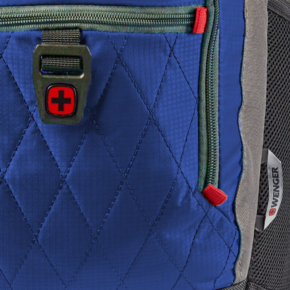 Mochila deportiva Wenger Priam, para laptop de 16", 602618, color azul con gris, tecnología air flow
