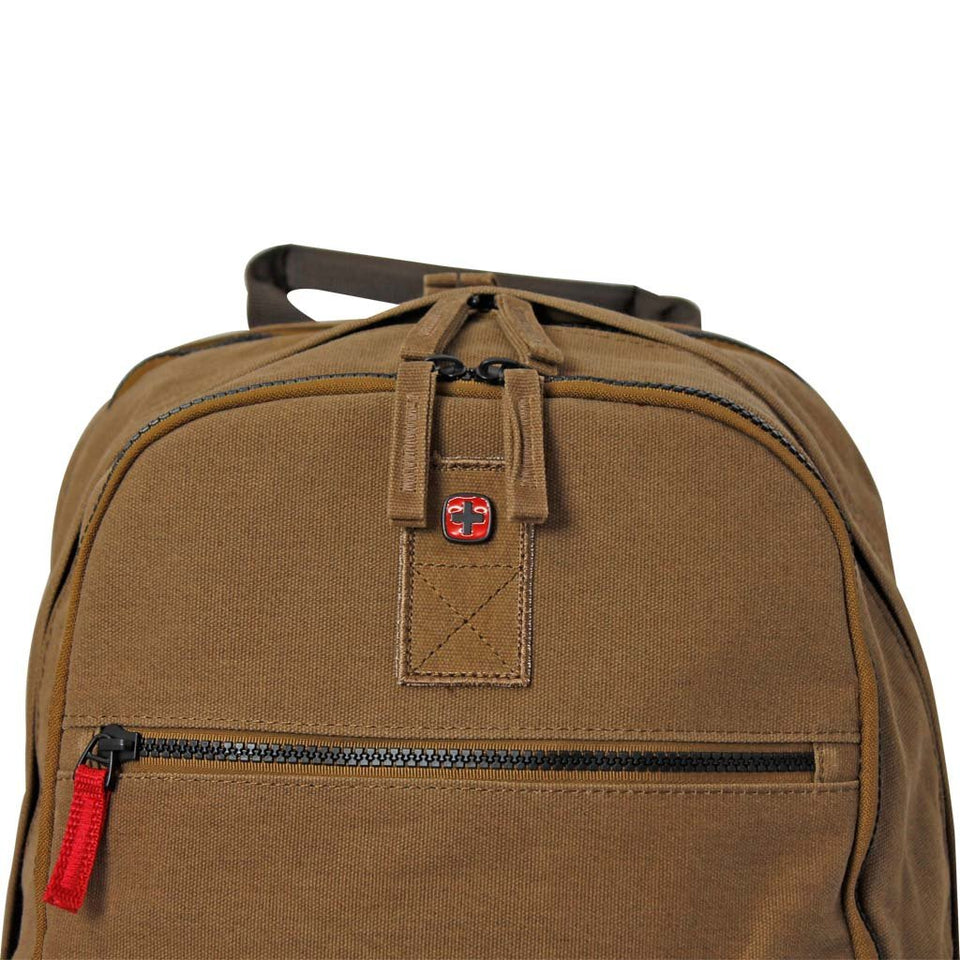 Mochila Wenger Arundel, para laptop de 16" y tablet de 10", 602830, color camel, sistema de barra estabilizadoras y correas Pass-Thru.
