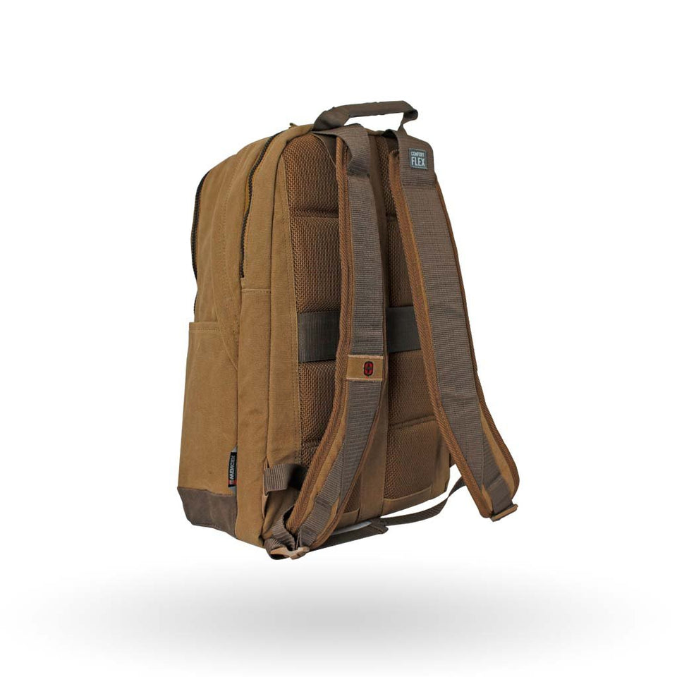Mochila Wenger Arundel, para laptop de 16" y tablet de 10", 602830, color camel, sistema de barra estabilizadoras y correas Pass-Thru.
