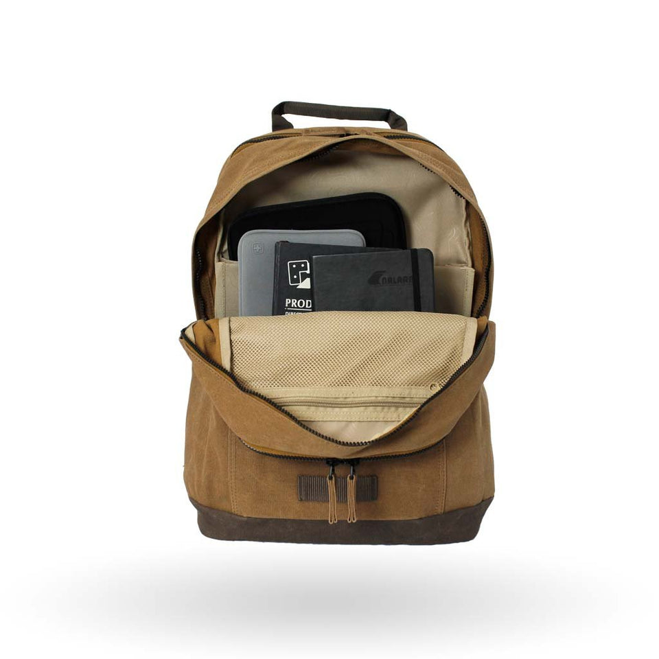 Mochila Wenger Arundel, para laptop de 16" y tablet de 10", 602830, color camel, sistema de barra estabilizadoras y correas Pass-Thru.