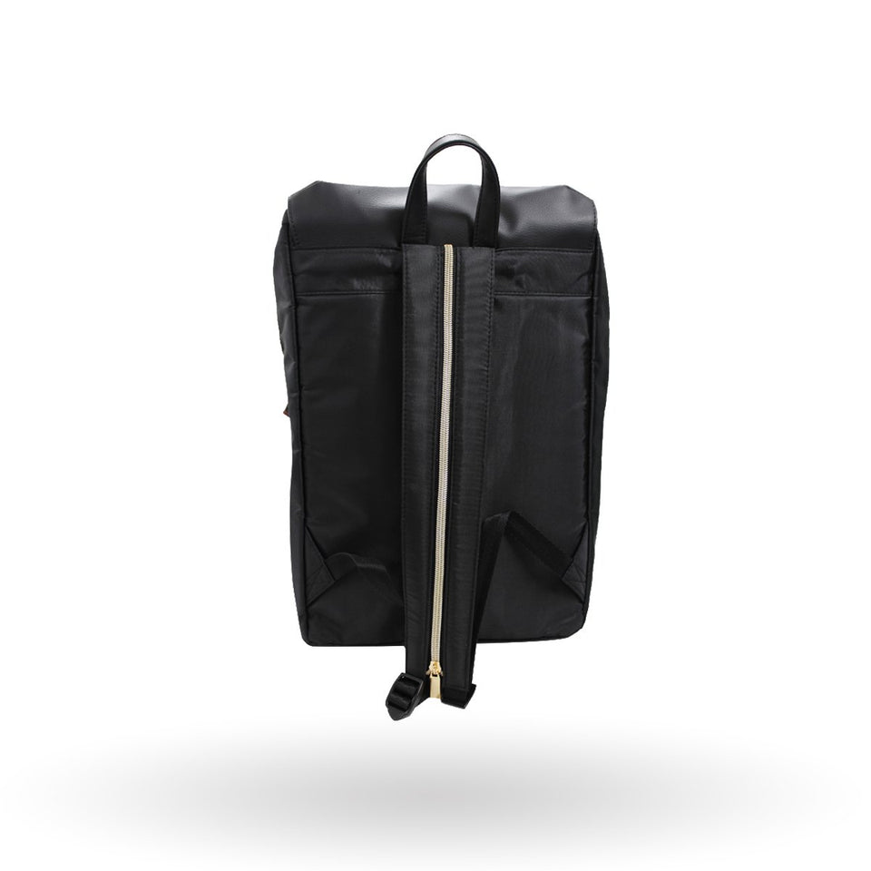 Mochila para mujer MarieJo, para laptop de 14", 605090, color negro, tipo morral, dualidad de uso, forro con motivo floral
