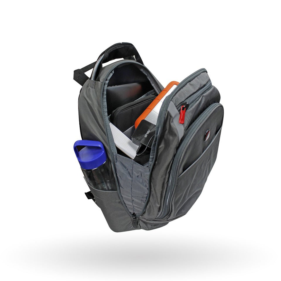 Mochila Wenger portalaptop UpLink, para laptorp de 16" y tablet de 10", 605094, mochila expandible, color gris, tecnología Air Flow.