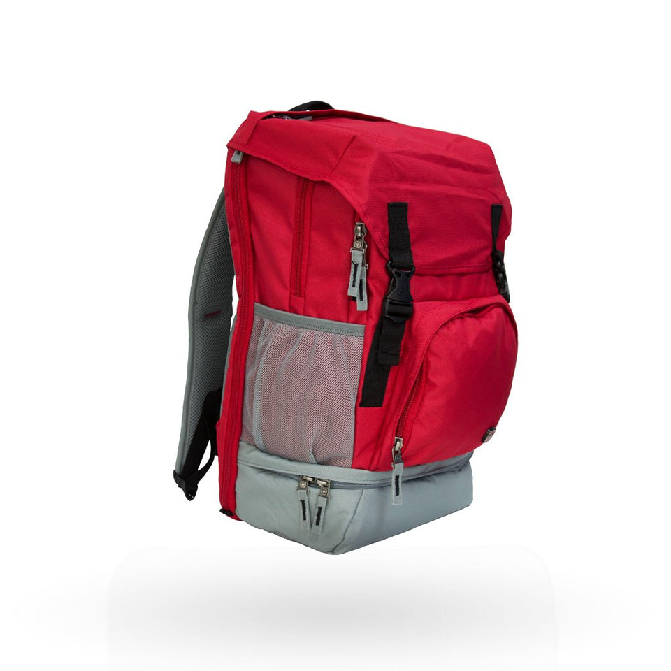 Mochila Viaje Wenger Jetty, 605178, para laptop de 16" y tablet de 12, mochila roja, Sistema Pass-Thru.