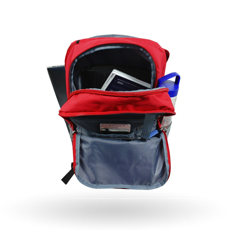Mochila Viaje Wenger Jetty, 605178, para laptop de 16" y tablet de 12, mochila roja, Sistema Pass-Thru.