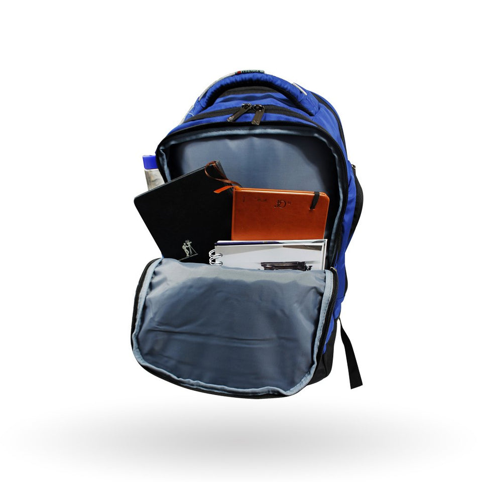 Mochila de viaje Wenger Croby, para laptop de 16", 605180, color azul, correa pass - thru