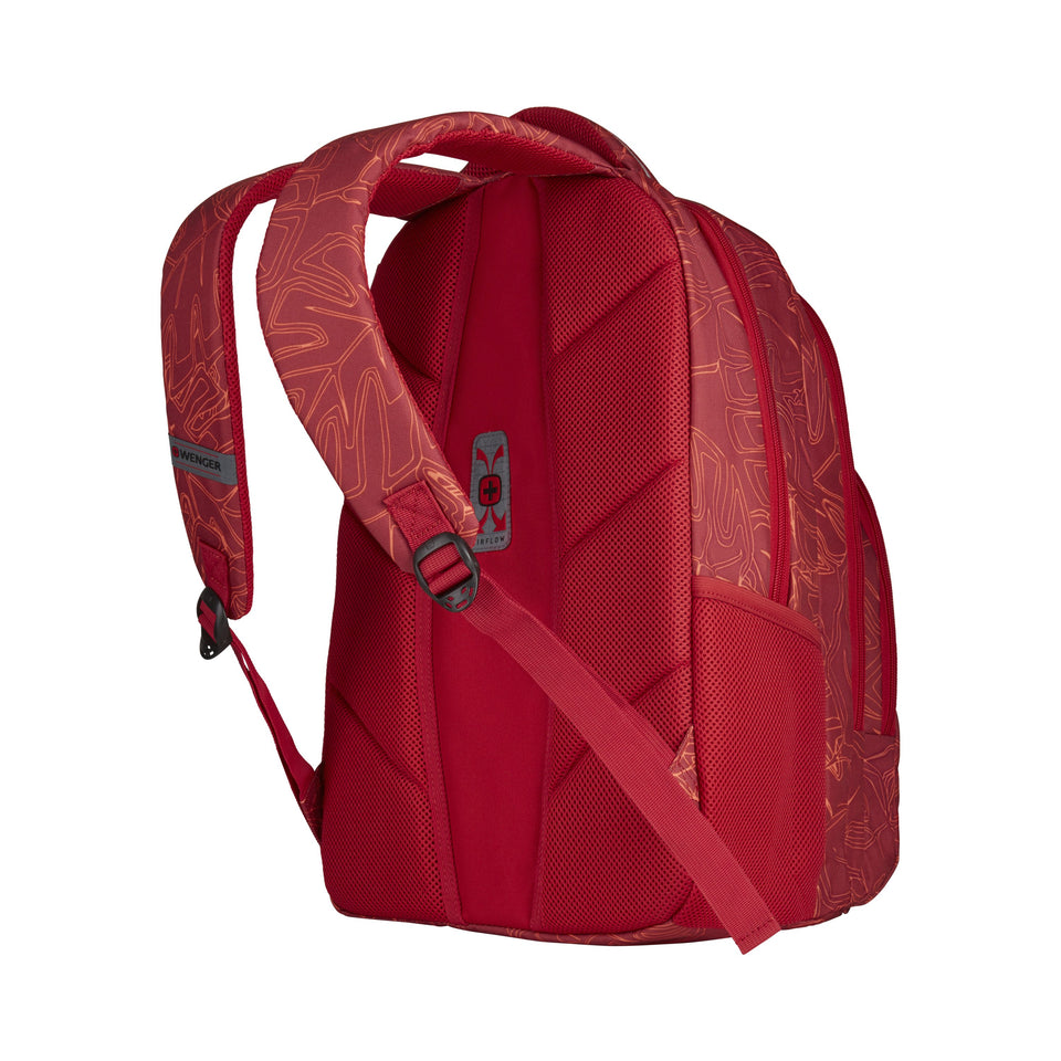 Mochila Juvenil Wenger Upload, para laptop de 16", 606472, color rojo, tecnología Air Flow