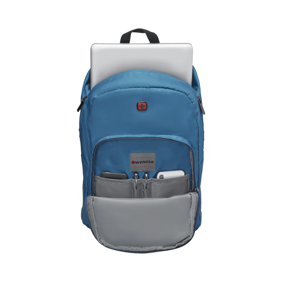 Mochila Wenger Crango, para laptop de 16", 610199, color Azul, compartimento acolchado, organizador de accesorios