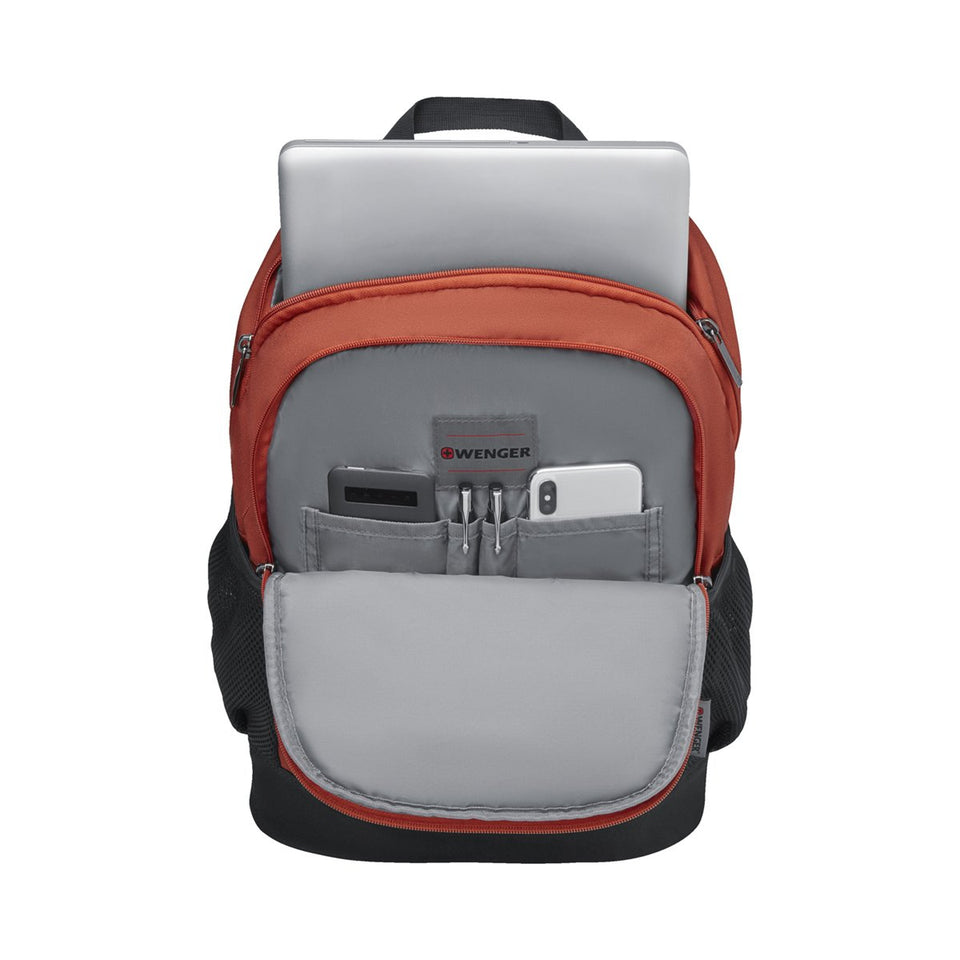 Mochila Wenger porta laptop Quadma, para laptop de 16", 610200, mochila naranja