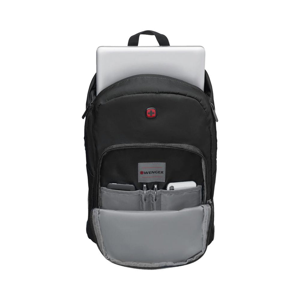 Mochila Wenger Crango, para laptop de 16", 610562, color Negro, compartimento acolchado, organizador de accesorios
