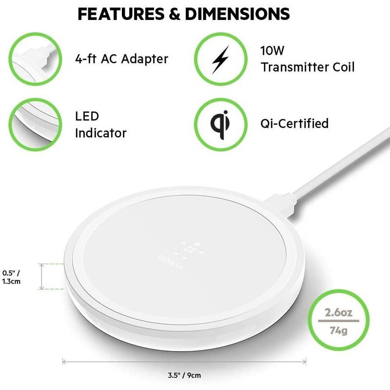 Belkin Soporte Carga Inalámbrica Disco Blanco F7u082ttwht