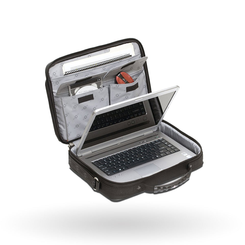 Maletín ejecutivo Wenger Impulse, para laptop de 15.4",67426020, color Negro, interior acolchado, incluye estuche para accesorios