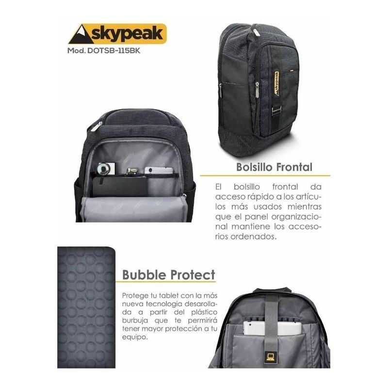 Backpack Skypeak De 15.6 Pulgadas Negro Bubble Protect