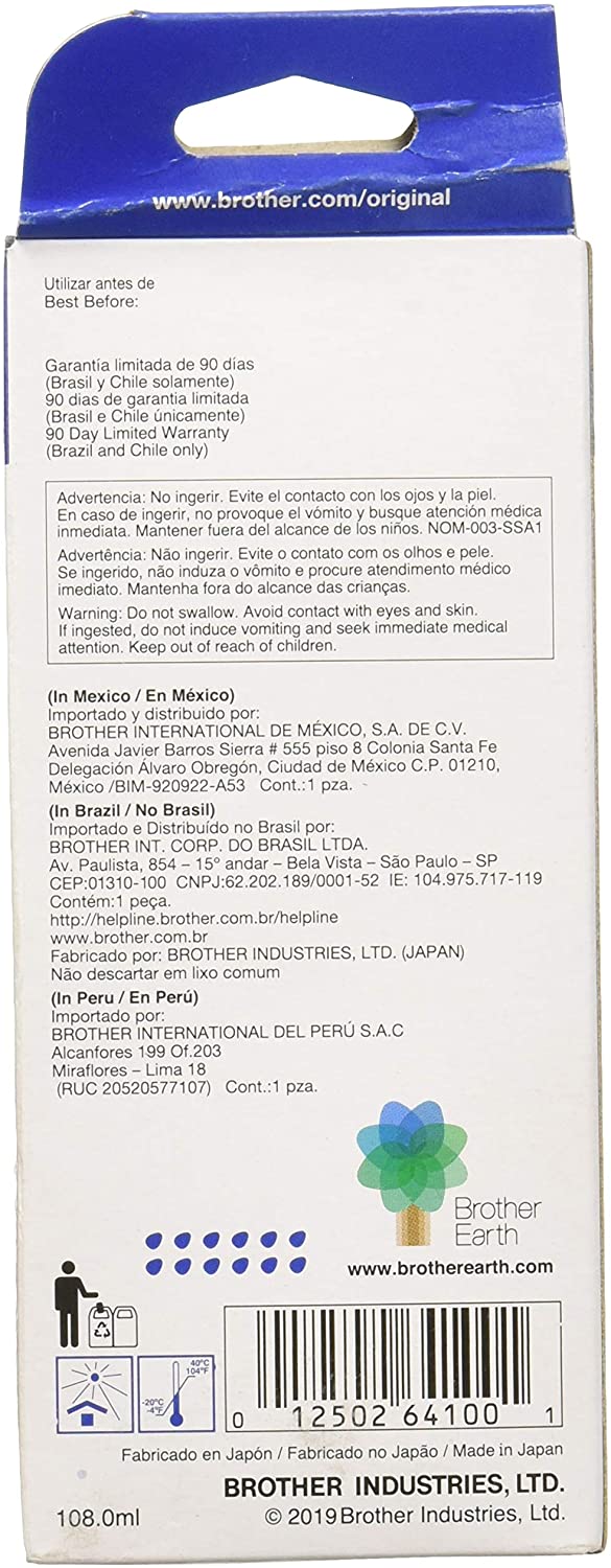 Botella De Tinta Brother Negra Alto Rendimiento/BT-6001BK