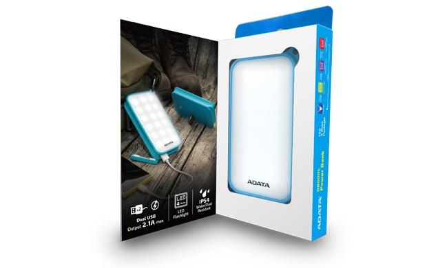 Cargador Portátil Adata PowerBank D8000L, 8000mAh, Azul/Blanco