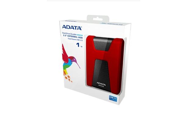 Disco Duro Externo Adata DashDrive Durable HD650 2.5'', 1TB, USB 3.0, SATA, Rojo - para Mac/PC