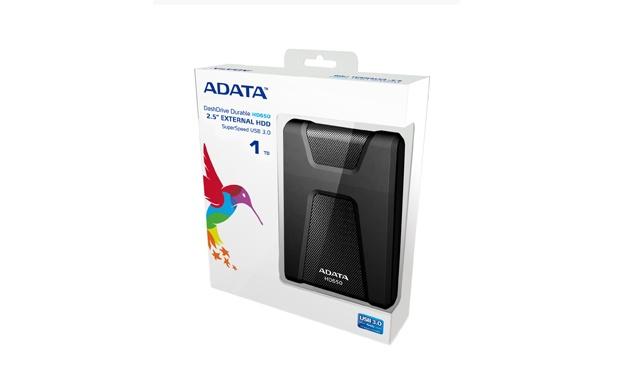 Disco Duro Externo Adata DashDrive Durable HD650 2.5'', 1TB, USB 3.0, SATA, Negro - para Mac/PC