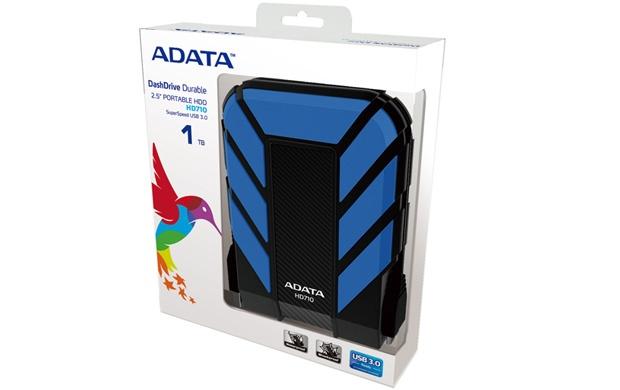 Disco Duro Externo Adata DashDrive Durable HD710 2.5'', 1TB, USB 3.0, 5400RPM, Azul, A Prueba de Agua y Golpes - para Mac/PC