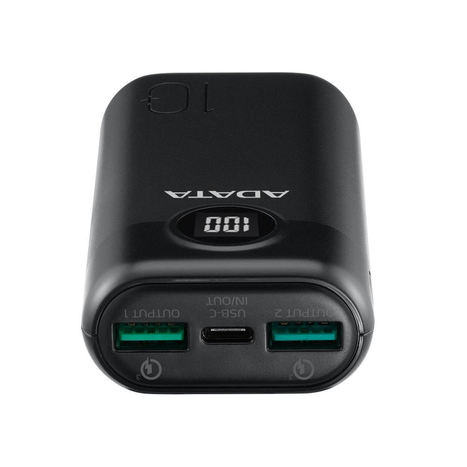 Cargador Portátil Adata P10000QCD, 10.000mAh, Negro