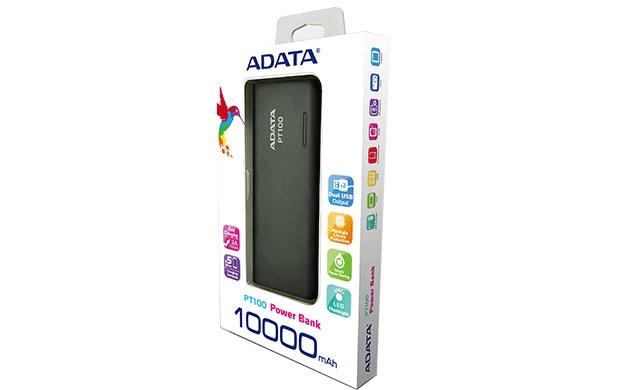 Cargador Portátil Adata PowerBank PT100, 10.000mAh, Negro/Verde
