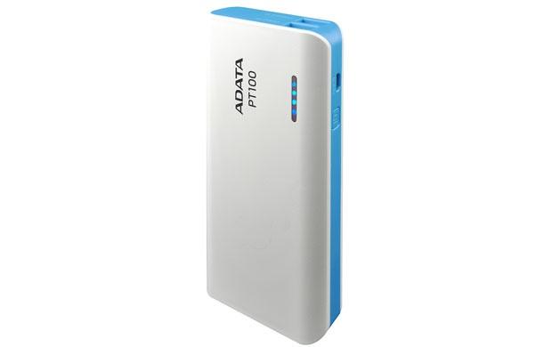 Cargador Portátil Adata PowerBank PT100, 10.000mAh, Blanco/Azul