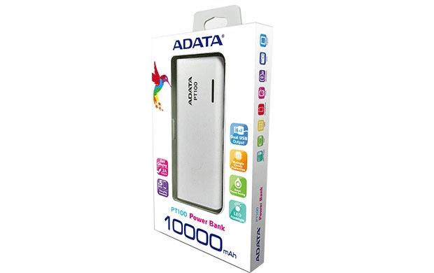 Cargador Portátil Adata PowerBank PT100, 10.000mAh, Blanco/Azul