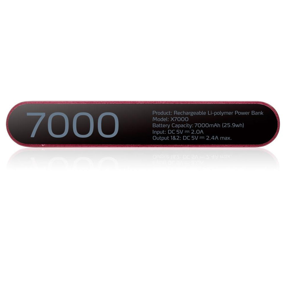 Cargador Portátil Adata PowerBank X7000, 7000mAh, Negro/Rojo