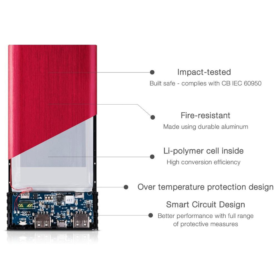 Cargador Portátil Adata PowerBank X7000, 7000mAh, Negro/Rojo