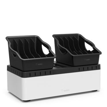 Belkin Estación de Carga Store and Charge Go, 10x USB, Negro/Blanco