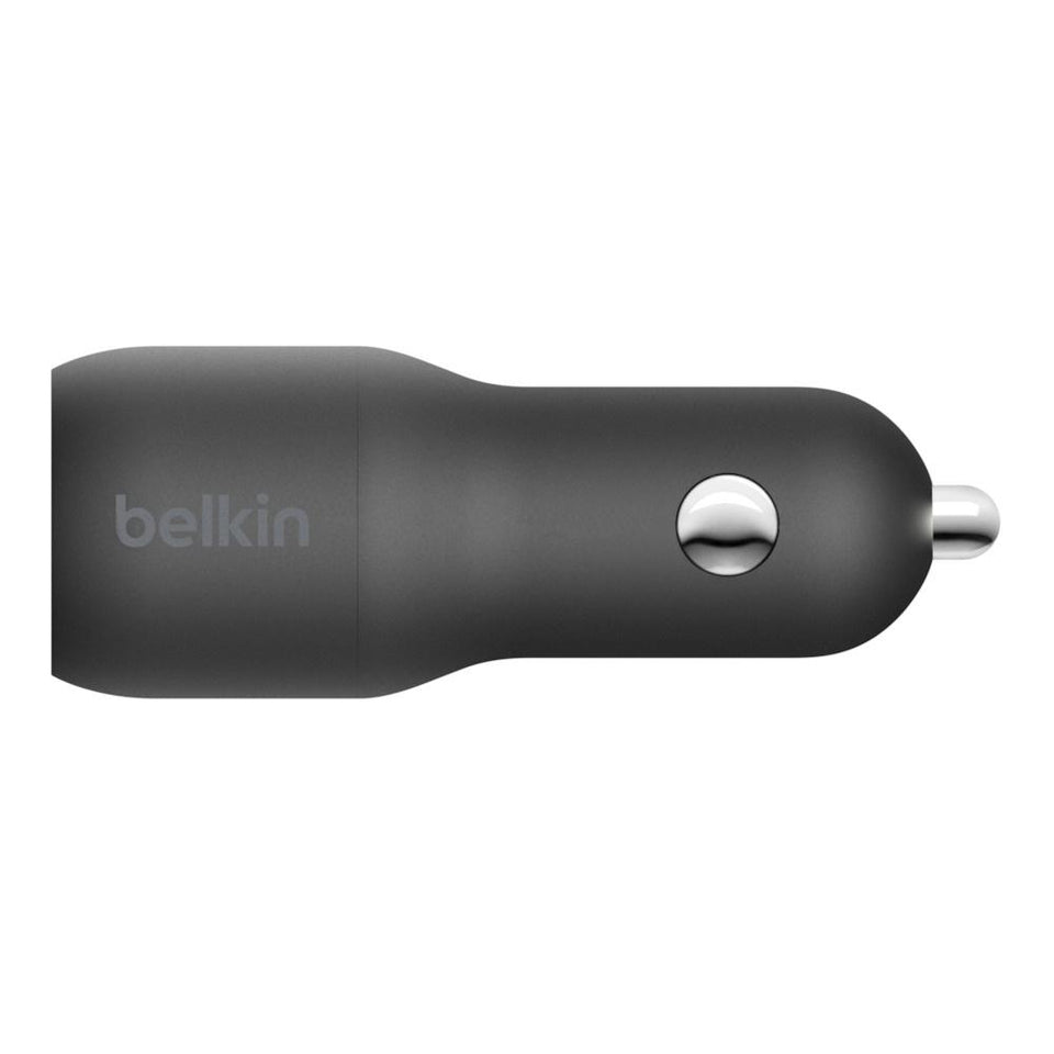 Belkin Cargador para Auto F7U100BTBLK, 1x USB-C, 1x USB-A, Negro