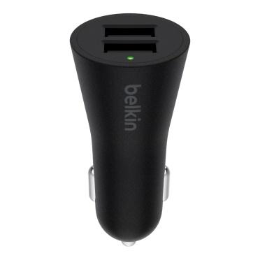 Belkin Cargador para Auto BOOSTUP, 2.4A, 2x USB 2.0, Negro