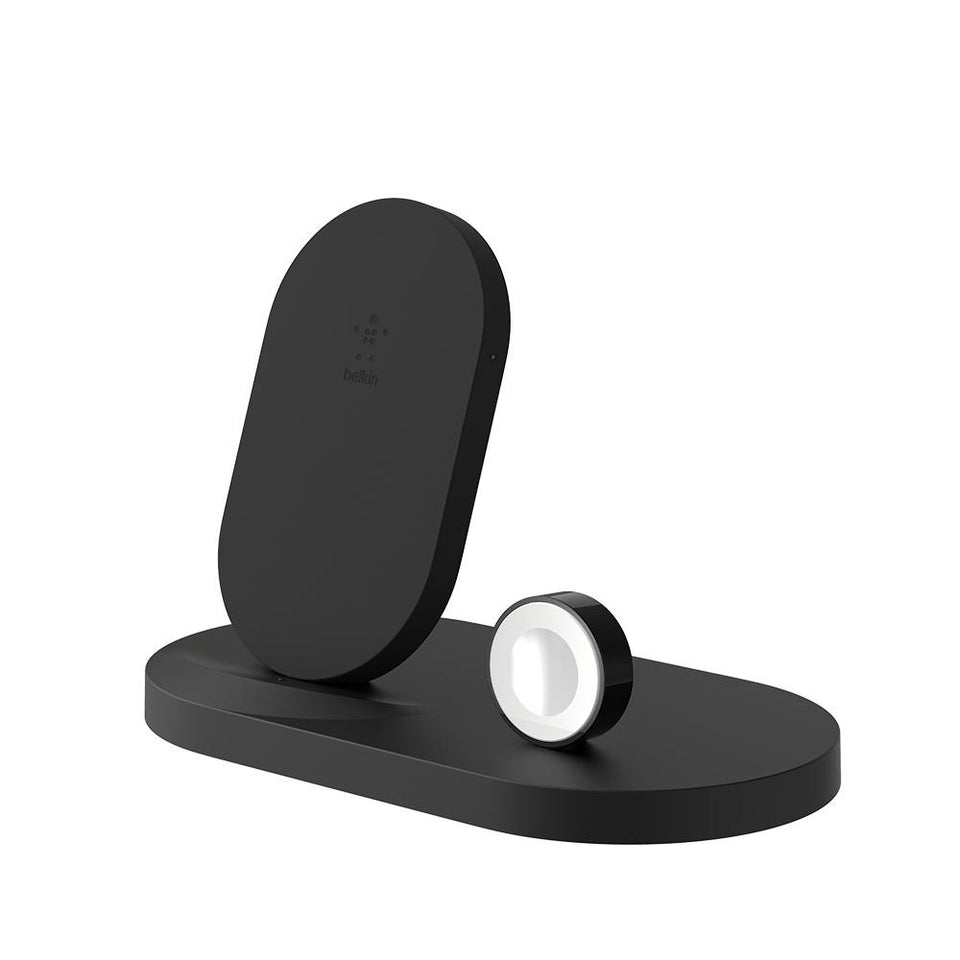 Belkin Cargador Inalámbrico Duo BOOSTUP, para Apple Watch/iPhone X, Negro