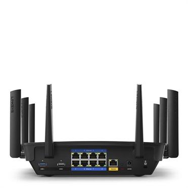 Router Linksys Gigabit Ethernet Smart de Triple Banda Max-Stream AC5400 MU-MIMO, Inalámbrico, 8x RJ-45, 2.4/5GHz, con 8 Antenas ― ¡Optimizado para Gaming!