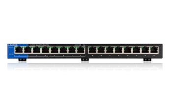 Switch Linksys Gigabit Ethernet LGS116P, 16 Puertos 10/100/1000 Mbps, 8000 Entradas - No Administrable