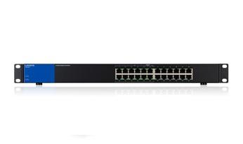 Switch Linksys Gigabit Ethernet para Rack LGS124P, 24 Puertos 10/100/1000 Mbps, 8000 Entradas - No Administrable