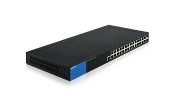 Switch Linksys Gigabit Ethernet LGS528P, 26 Puertos 10/100/1000Mbps + 2 Puertos Combo, 56 Gbit/s, 16.000 Entradas - Gestionado