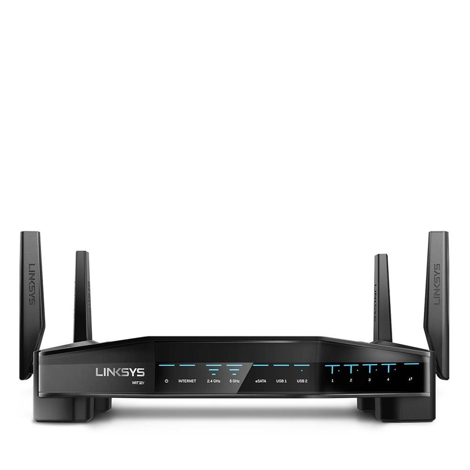 Router Linksys Ethernet WRT32XB, Inalámbrico, 3200Mbit/s, 5x RJ-45, 2.4/5GHz, 4 Antenas Externas