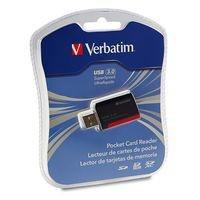 Verbatim Lector de Memoria 98538, MicroSD/MicroSDHC/MicroSDXC/MiniSDHC, USB 3.2, Negro/Rojo