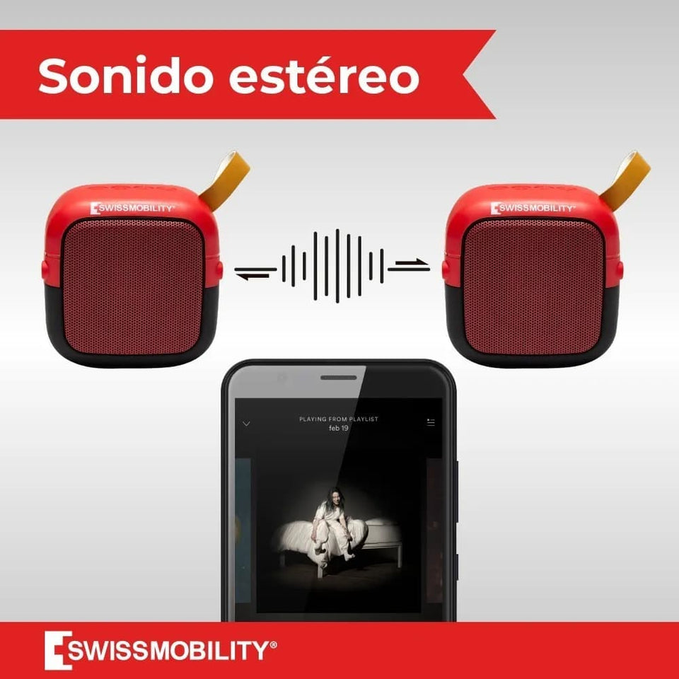 Par de Bocinas Bluetooth portátil, Swissmobility MSW-5RD