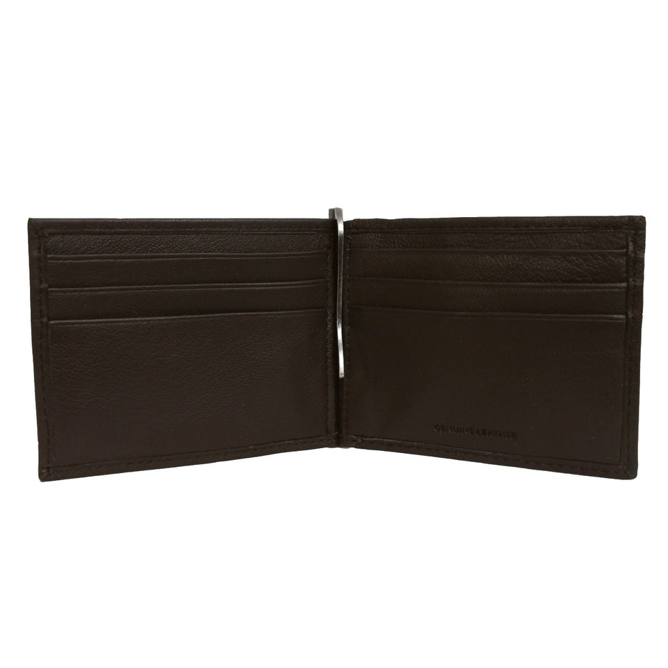 Billetera Swissgear Ego, SGW6139.70, color café, de cuero, con clip metálico