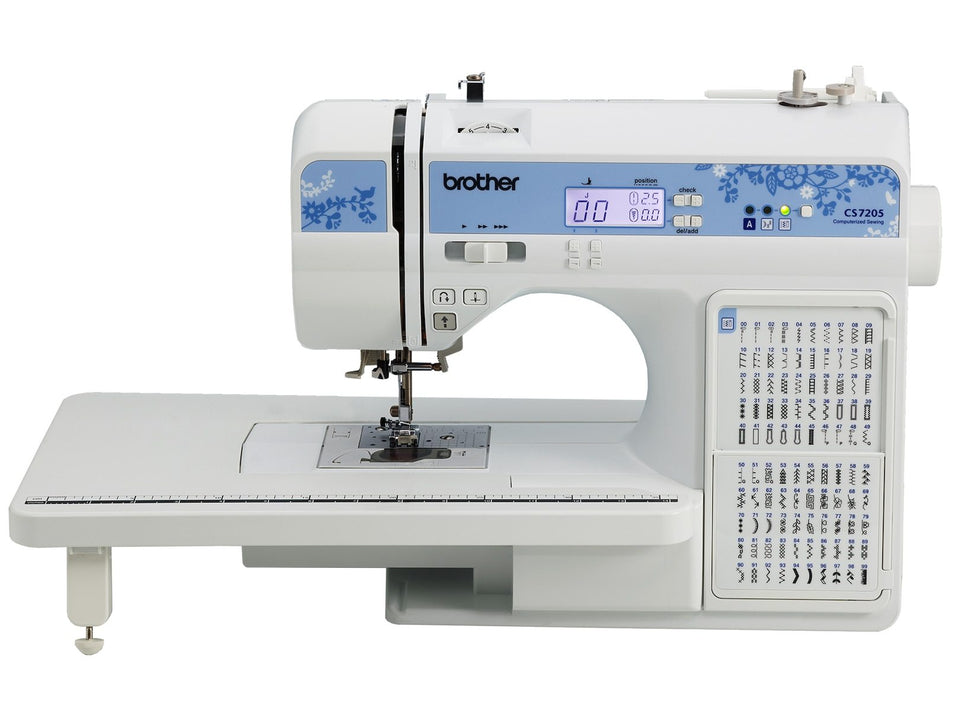 Máquina de Coser Brother CS7205, 150 tipos de puntadas, Máquina Computarizada para coser lana y telas elásticas, 11 pies de costura incluidos
