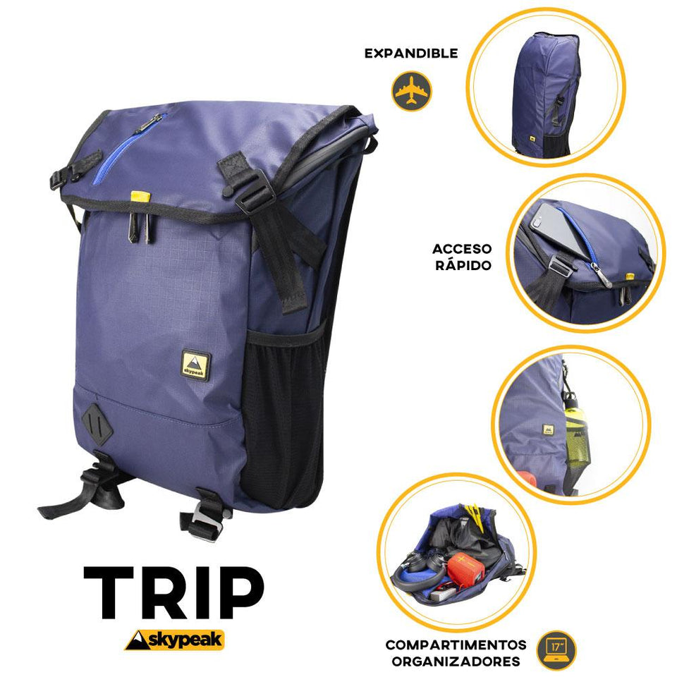 Mochila backpack Skypeak de viaje para ordenadores de 15,6" hasta 17” tamaño Extra Grande, TRP-117BL