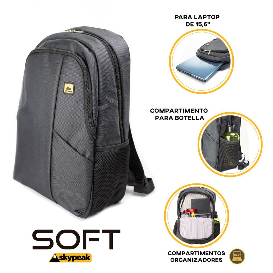 Mochila backpack Skypeak de 15,6" tamaño Grande SOFTB-115BK