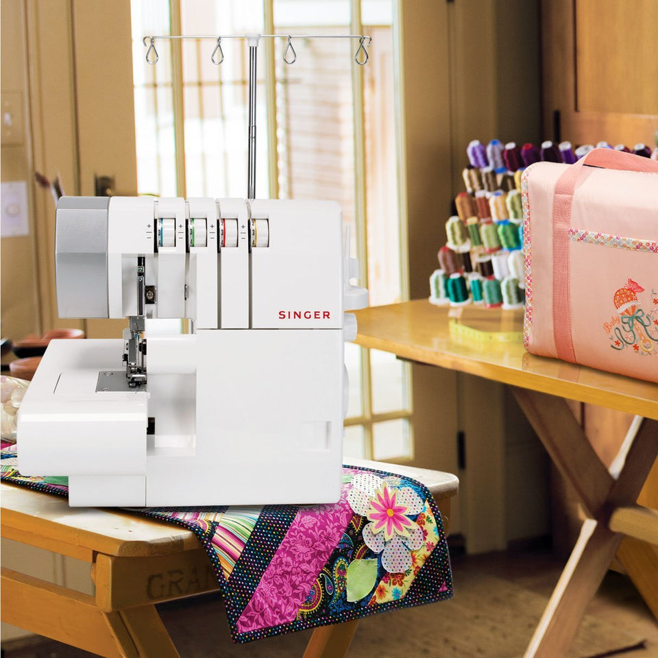 Máquina de coser Singer 14SH754 Ultralock Sobrehilado, 2,3,4 Hilos Overlock, Color Blanco