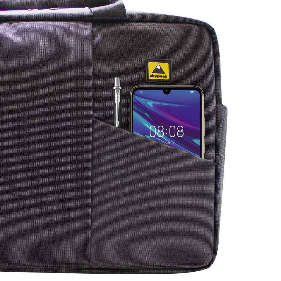 Maletín SKYPEAK para hombre o mujer para laptop u ordenador de 15,6” hasta 17” de uso diario y de oficina SOFTM-117BK