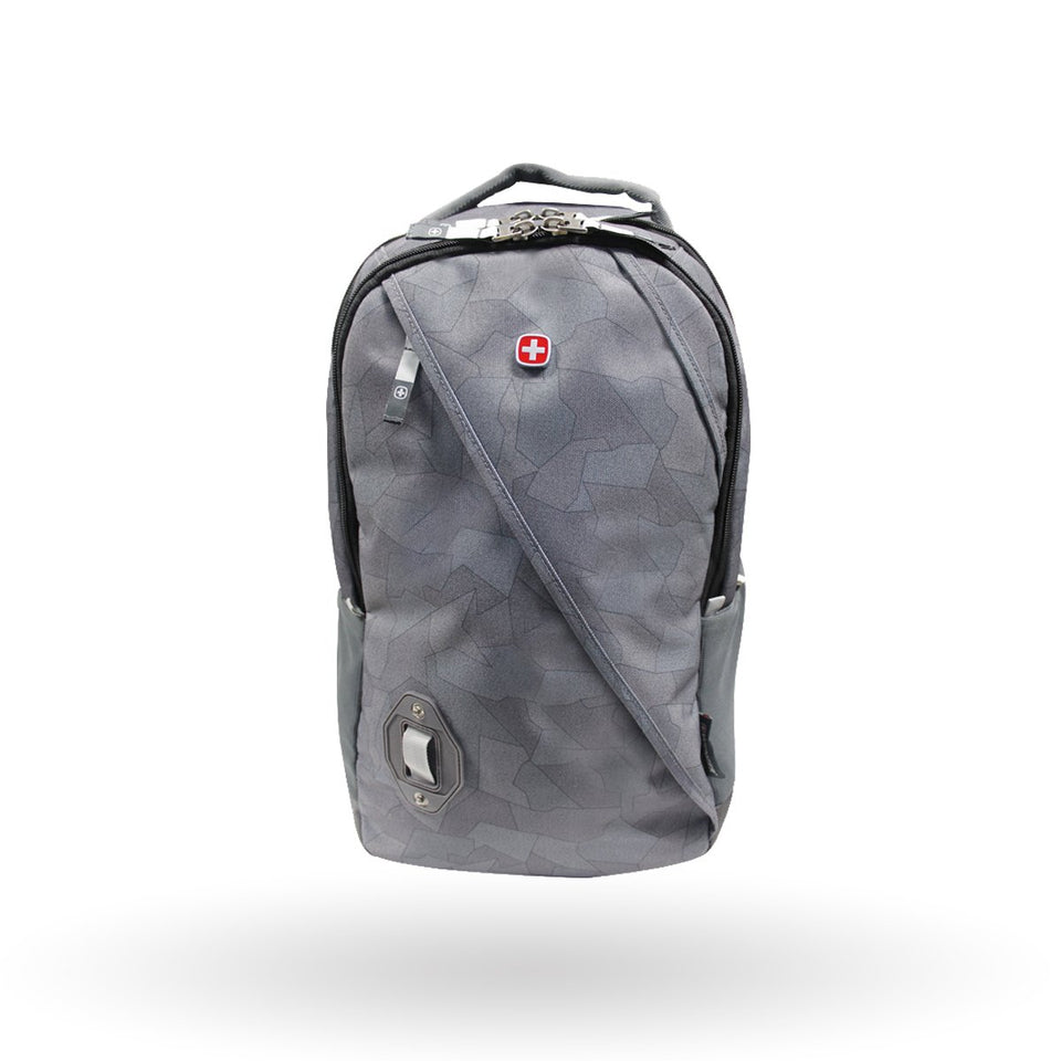 Mochila Wenger Patera gris, para laptop de 16", 602366, mochila gris, con correa para colgar ganchos, Sistema Pass-Thru