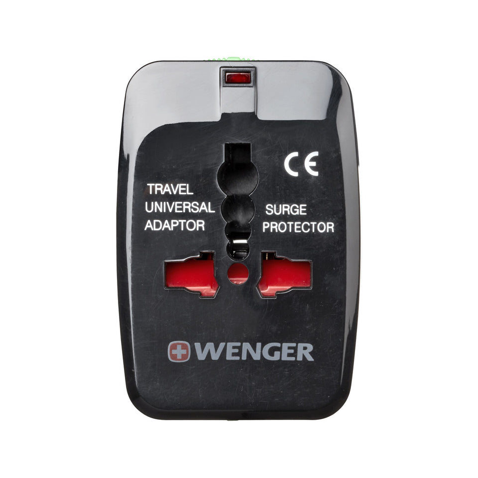 Adaptador de Viaje Universal Wenger, 604551, Color Gris, para viajes globales, tamaño compacto