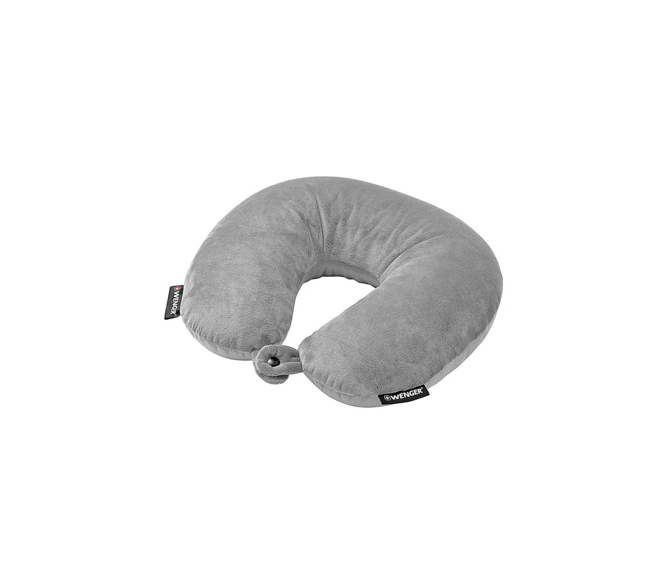 Almohada de Viaje MicroBead Wenger, 604580, Color Gris, almohada para cuello de microperlas, con sistema Snap.